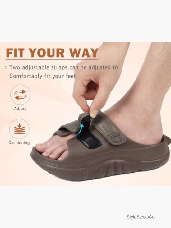 Mens Recovery Sandals Orthopedic Slides Cushioned Plantar Fasciitis Comfort main image 7
